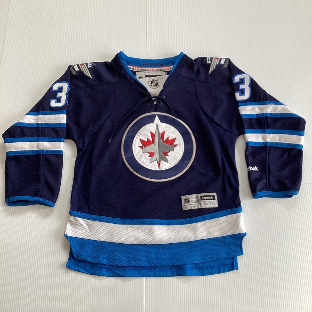 Reebok NHL Jersey Winnipeg Jets Dustin Byfuglien Navy sz Youth S/M *read
